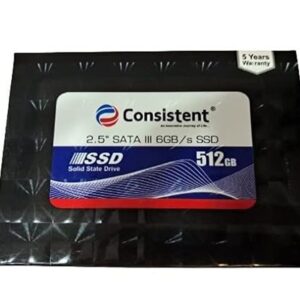 Consistent 512GB 2.5" SSD with SATA III Interface, 6Gb/s