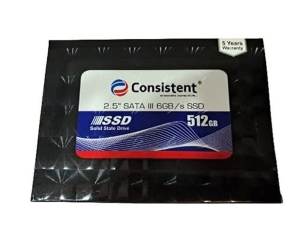 Consistent 512GB 2.5" SSD with SATA III Interface, 6Gb/s