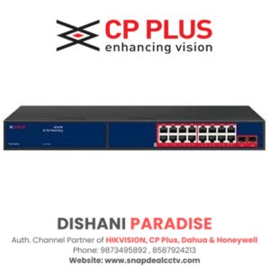 CP Plus 16 Port Giga PoE Switch with 2 SFP Prot (CP-ANW-GPU16F2-N30)