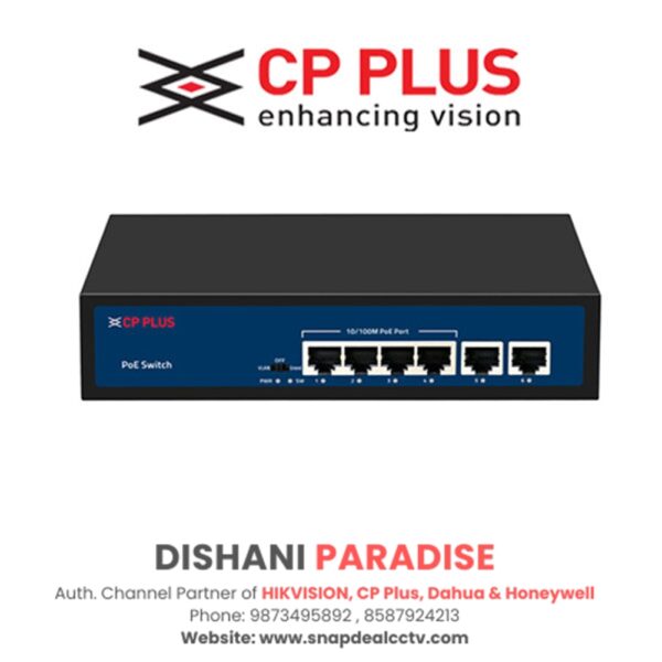 CP Plus 4 Port PoE Switch (CP-DNW-HPU4H2-48)