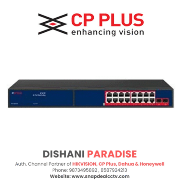 CP Plus 16 Port Giga PoE Switch with SFP Port (CP-DNW-GPU16G2F1-20)