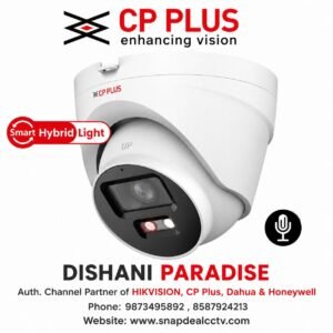 **Alt Text:** `CP Plus 4MP Full Color IP Dome Camera CP-UNC-DA41L3C-D-LQ with Smart Hybrid Light`